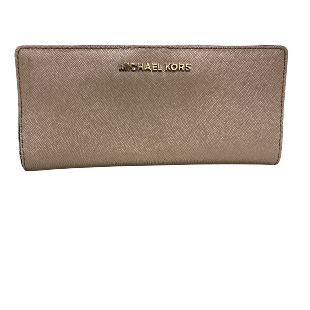 Michael Kors Beige Wallet with Gold Logo